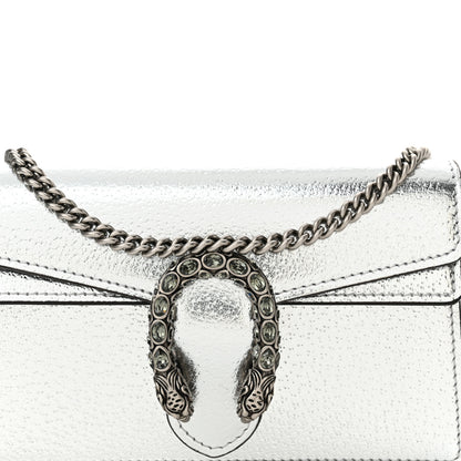 Gucci Metallic Calfskin Super Mini Dionysus Shoulder Bag Silver 8 of 12