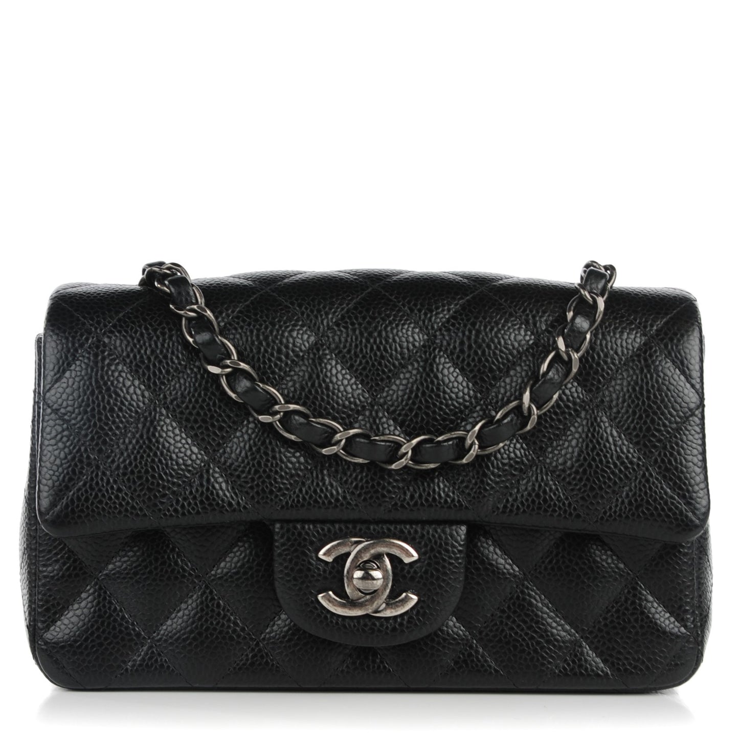 Caviar Quilted Mini Rectangular Flap Black