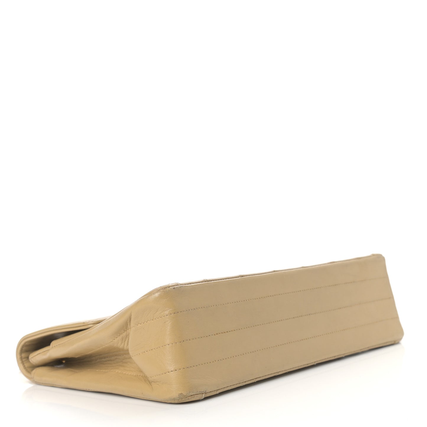 Lambskin Quilted Medium Single Flap Beige