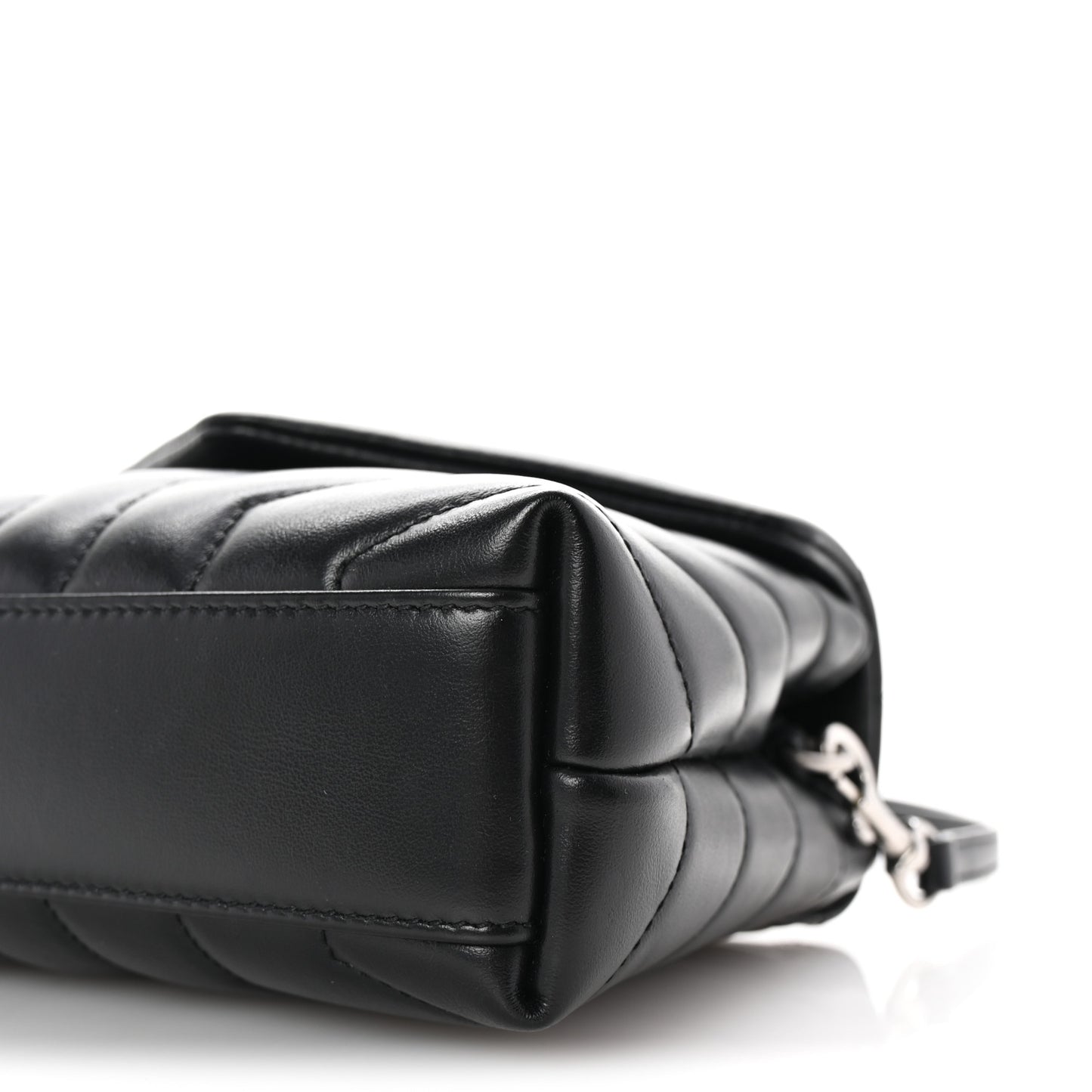 Calfskin Y Quilted Monogram Toy Loulou Crossbody Bag Black