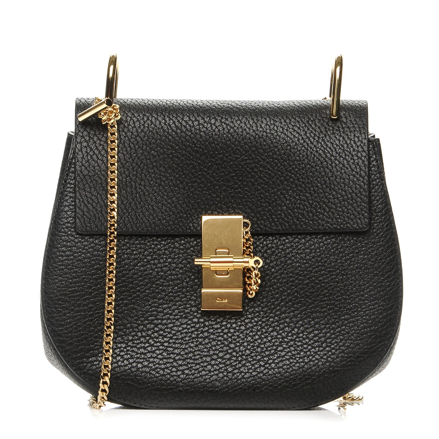 Chloe Grained Lambskin Drew Shoulder Bag Black 1 of 6