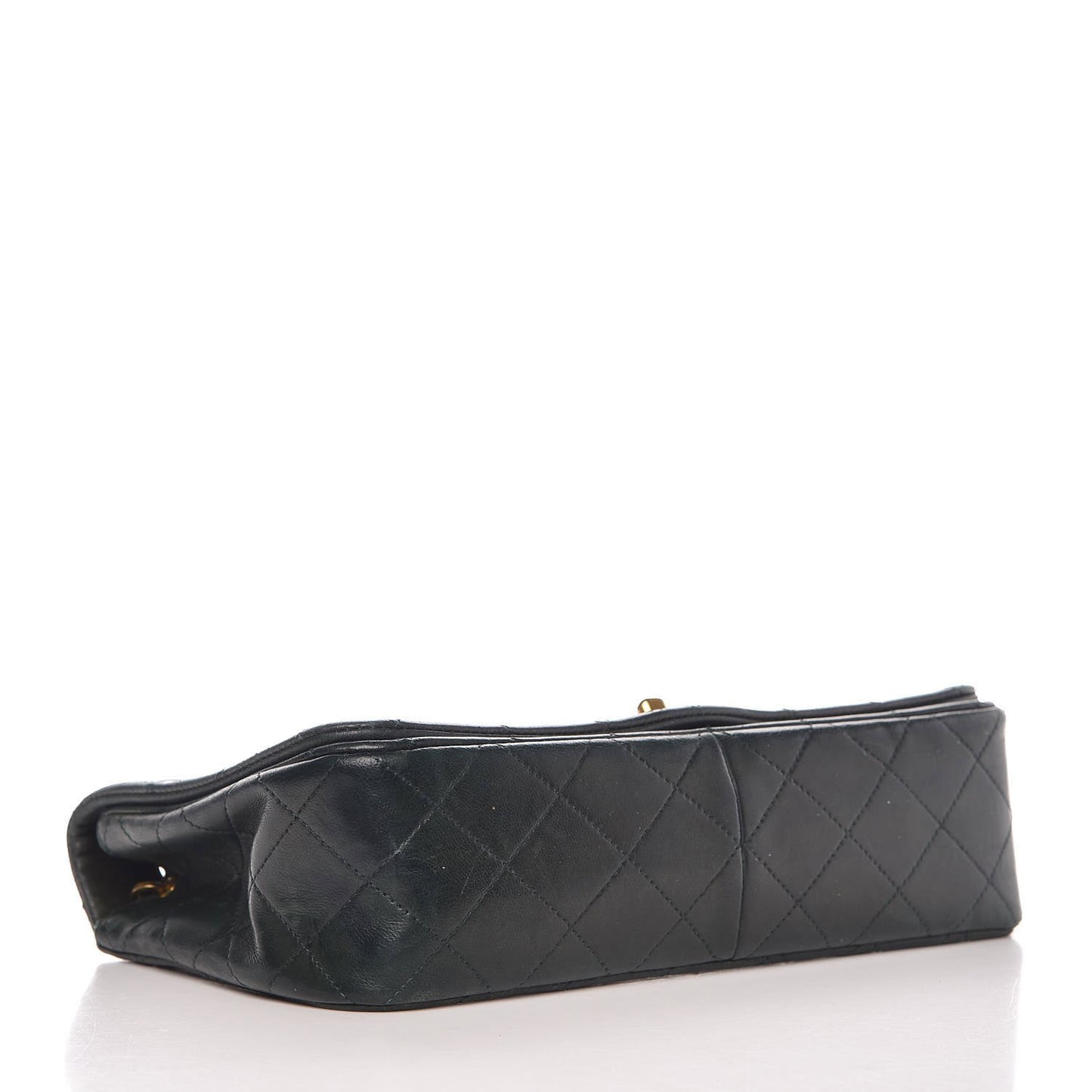 Lambskin Quilted Small Single Flap Dark Green
