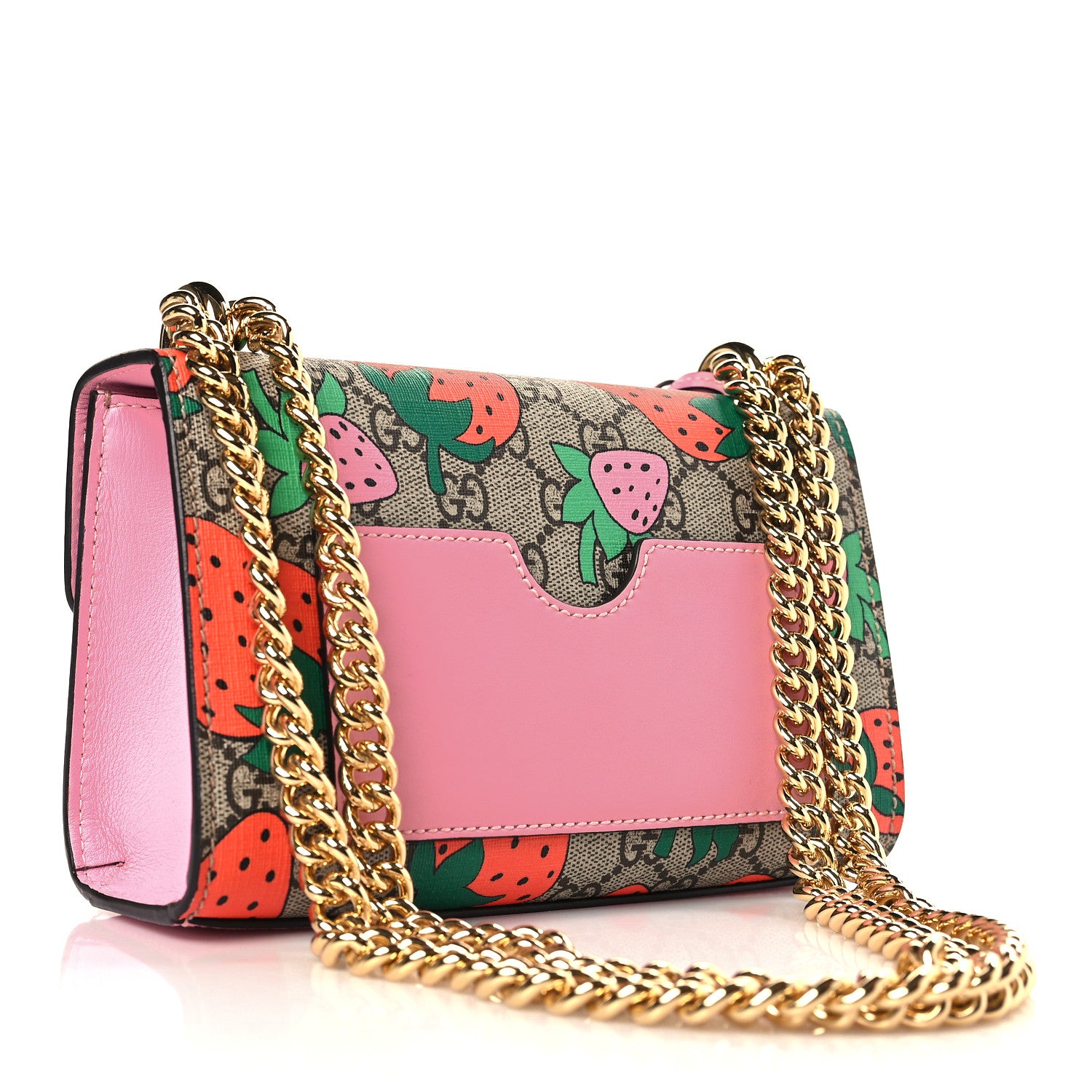 Gucci GG Supreme Monogram Strawberry Small Padlock Shoulder Bag 3 of 9