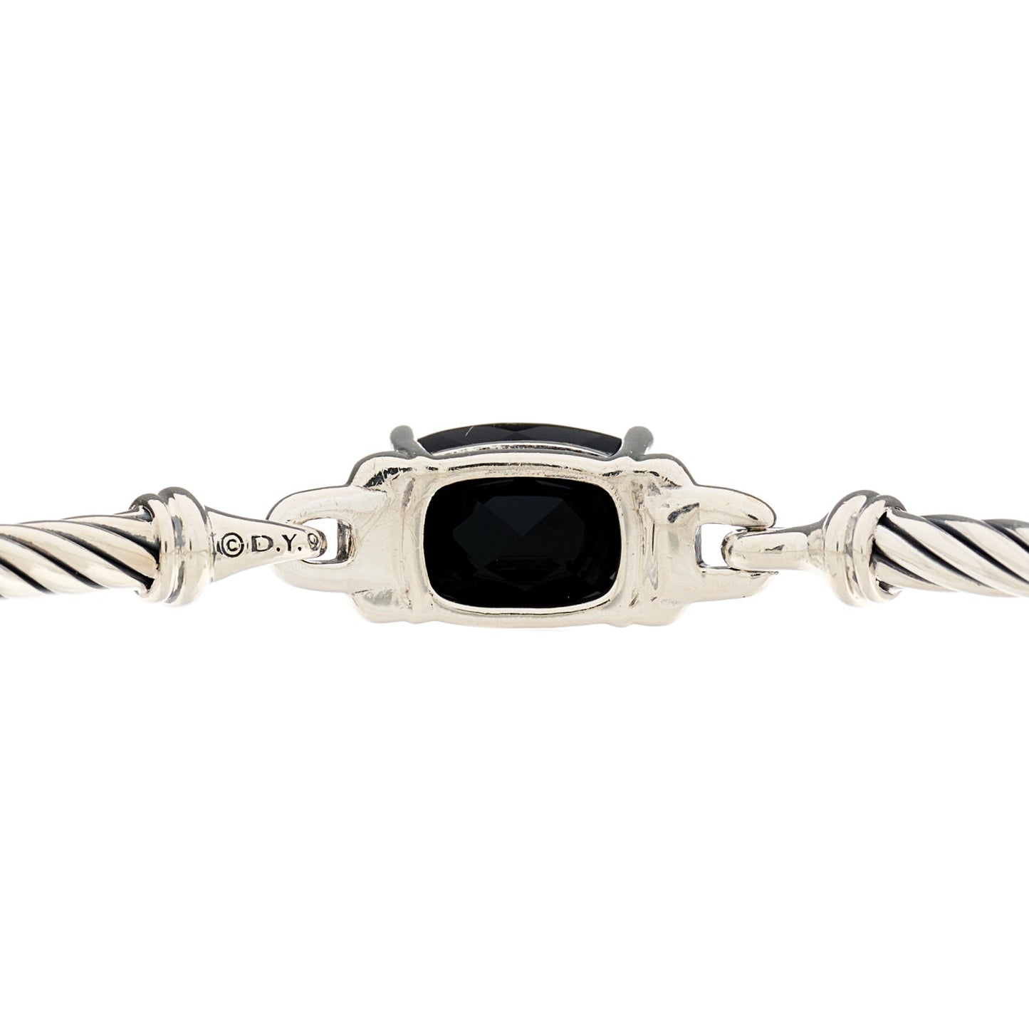 Sterling Silver Diamond Black Onyx 3mm Wheaton Bracelet