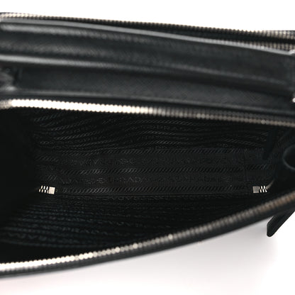 Prada Saffiano Travel Medium Brique Crossbody Bag Black 6 of 10
