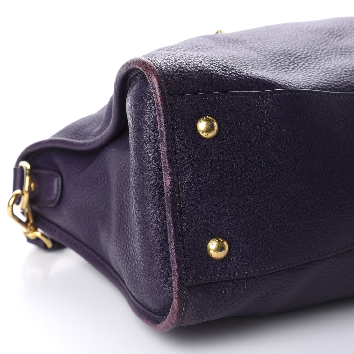 Prada Vitello Daino Shopping Satchel Uva 6 of 11