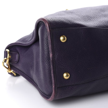 Prada Vitello Daino Shopping Satchel Uva 6 of 11