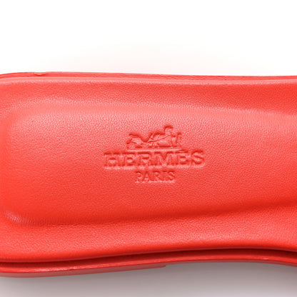 Hermes Box Calfskin Oran Sandals 39 Rouge Jaipur 8 of 9