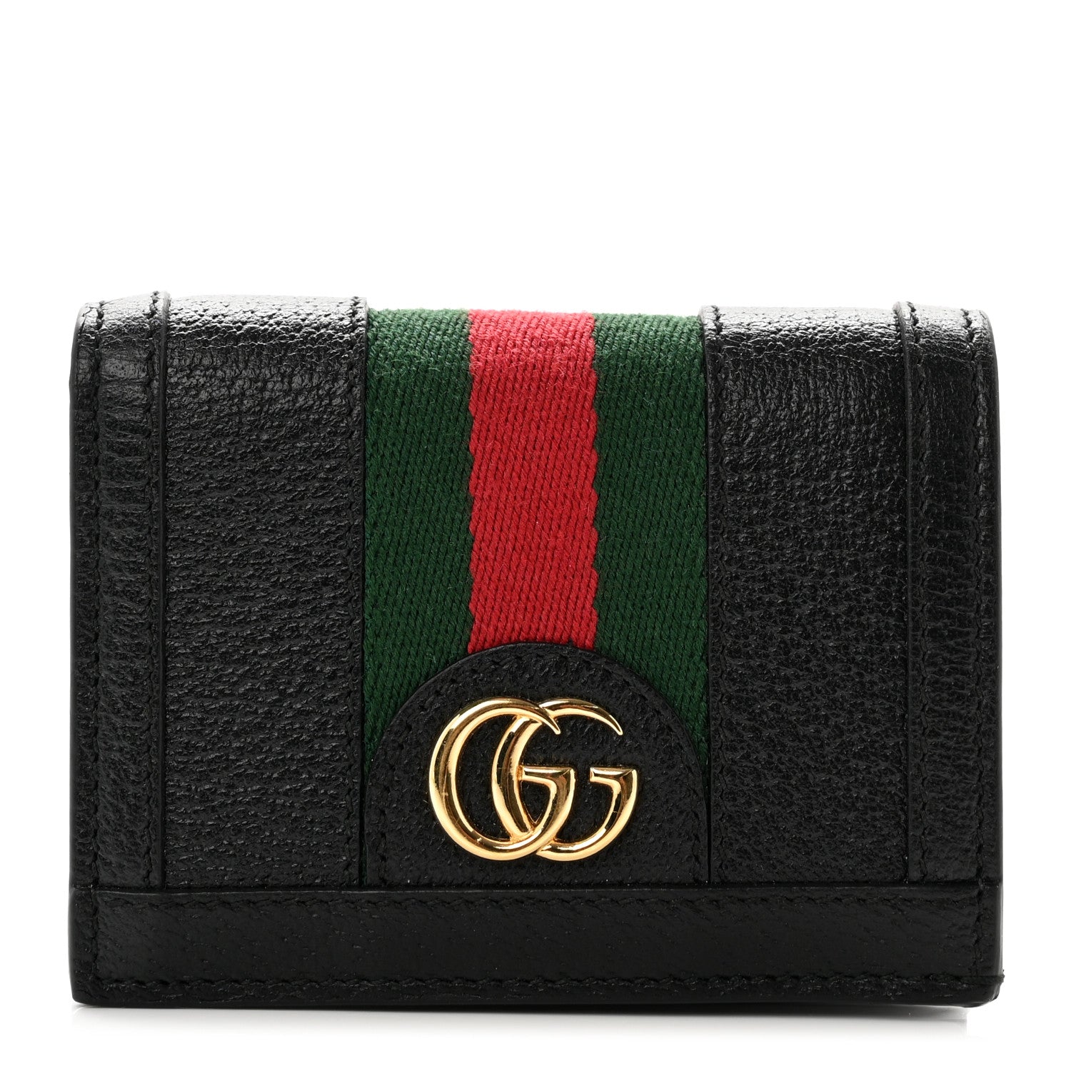 Gucci Calfskin Web Ophidia Card Case Black 1 of 7