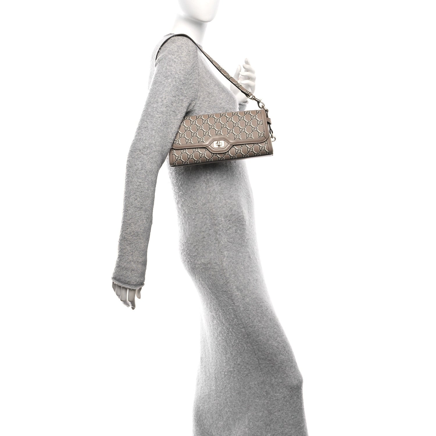 Gucci GG Shadow Monogram Small Luce Shoulder Bag Beige 2 of 10