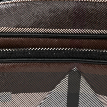 Burberry E-Canvas Calfskin Geometric Check Paddy Messenger Dark Birch Brown White 11 of 14