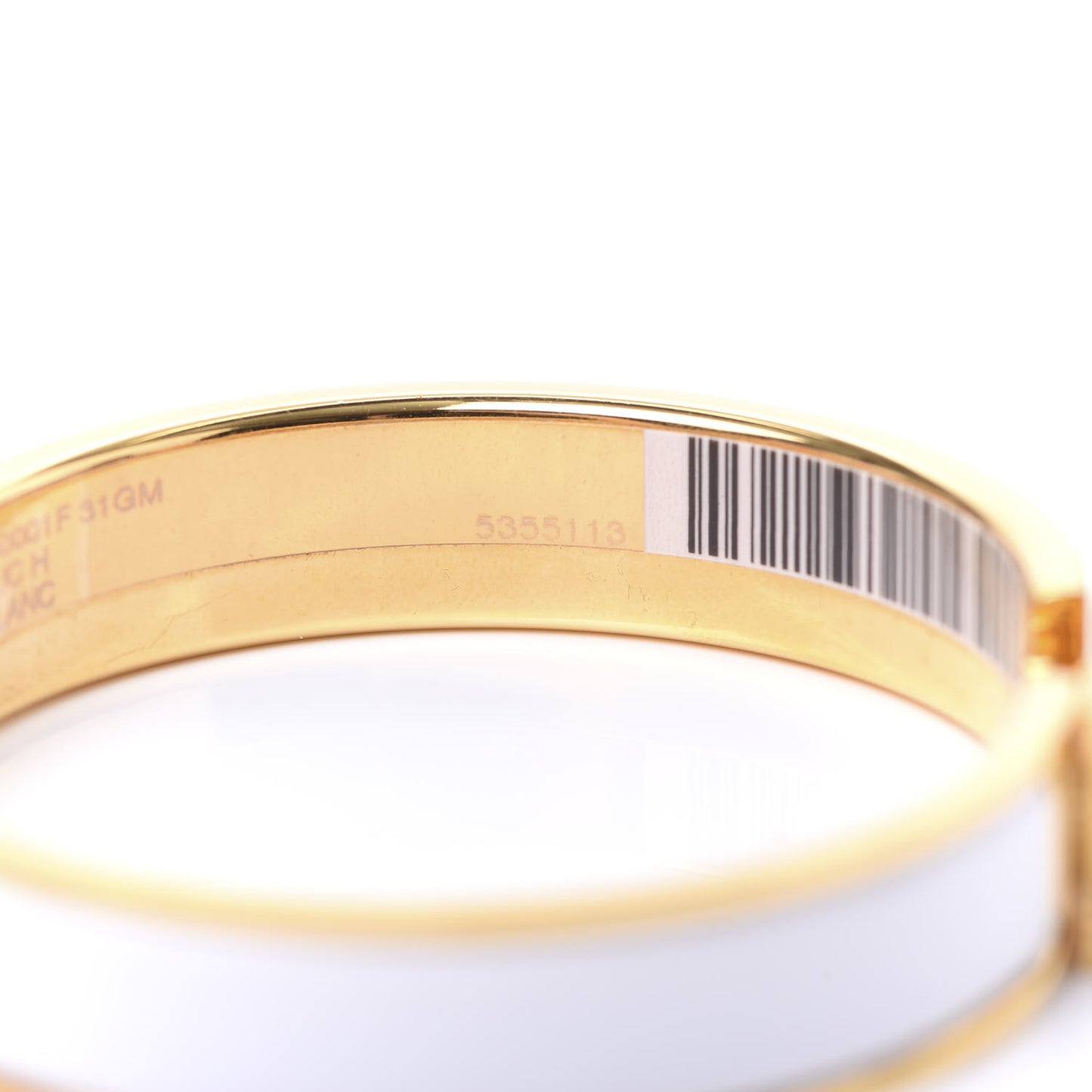 Enamel Narrow Clic Clac H Bracelet GM White