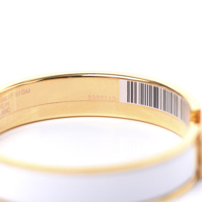 Hermes Enamel Narrow Clic Clac H Bracelet GM White 4 of 7