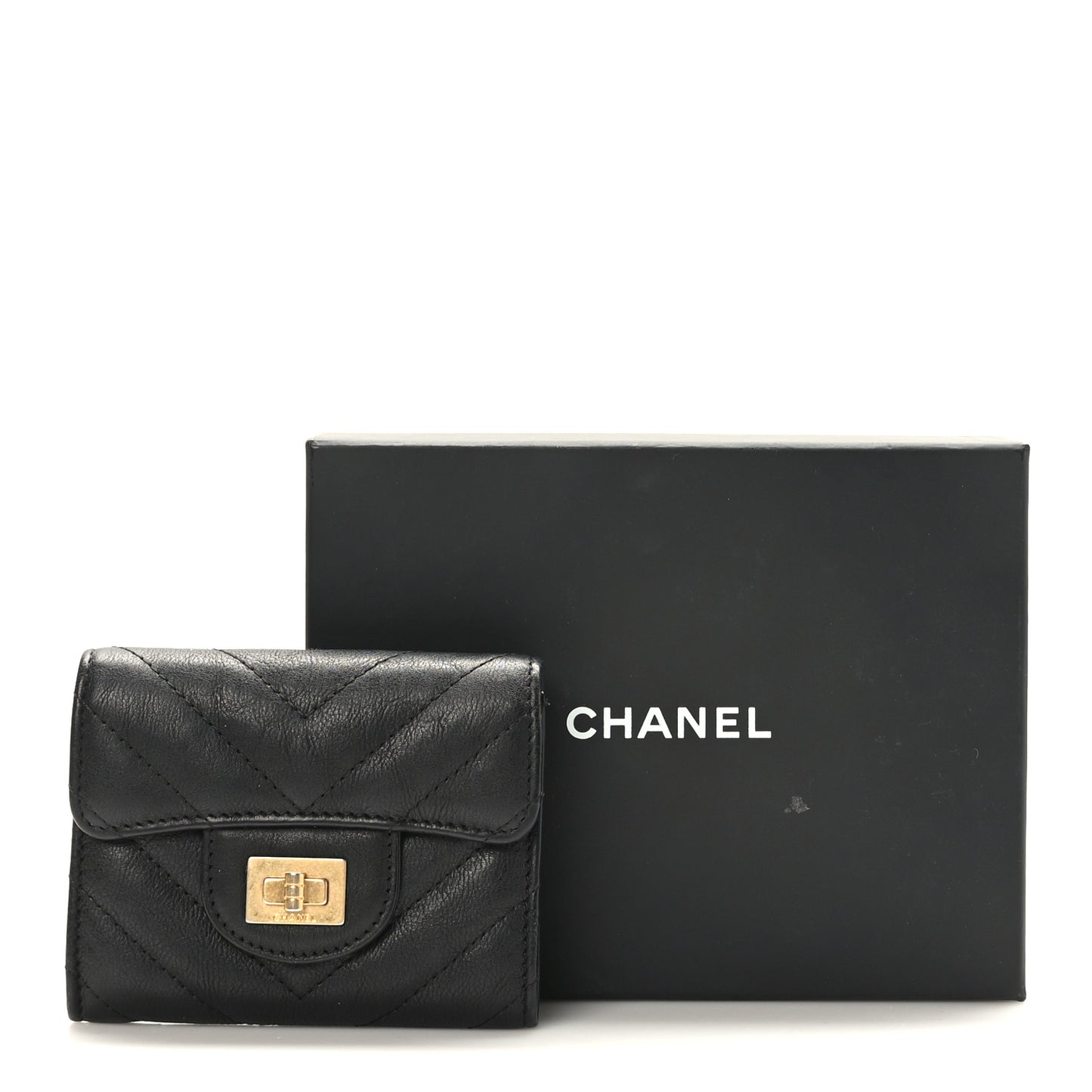 Sheepskin Chevron Quilted Reissue Card Holder Wallet Black