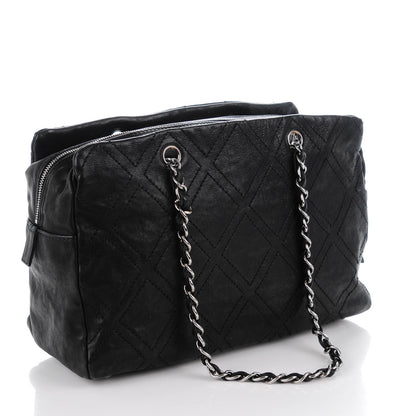 Chanel Calfskin Large Diamond Stitch Tote Black 3 of 7