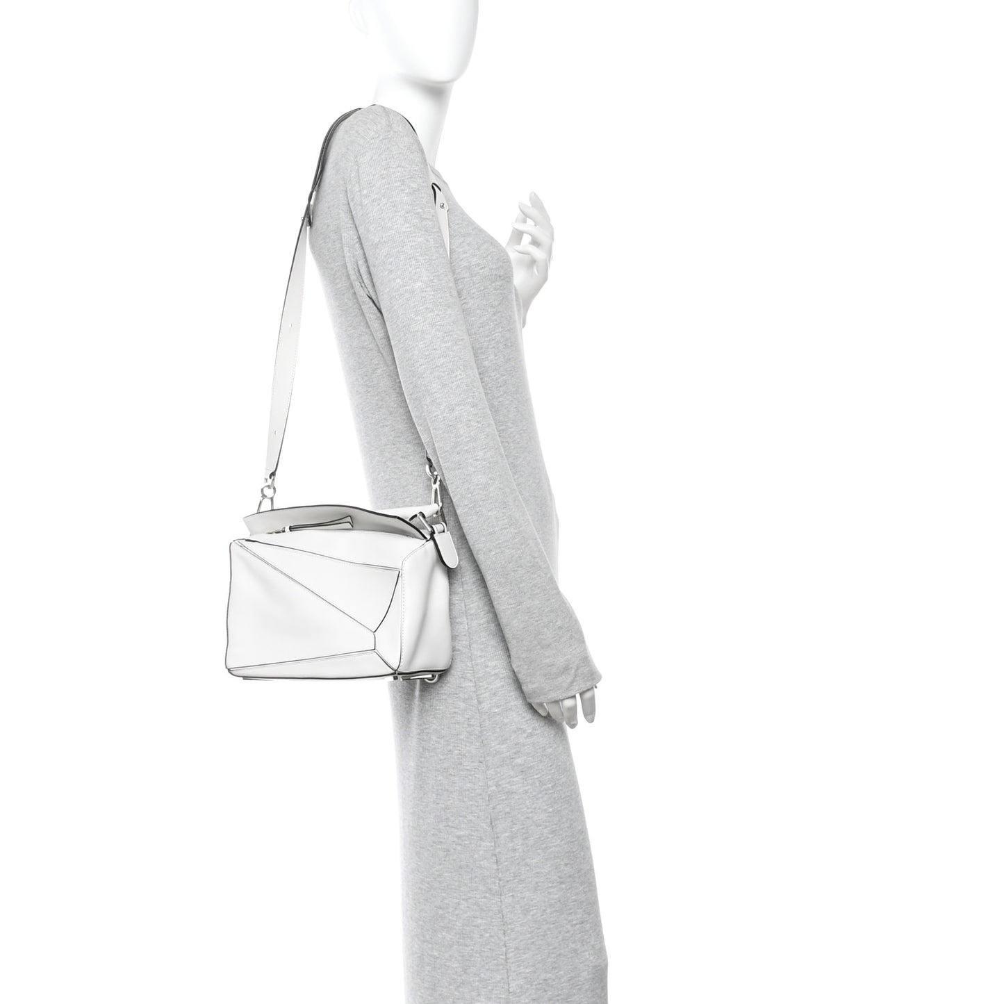 Calfskin Small Puzzle Bag White