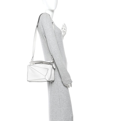 Loewe Calfskin Small Puzzle Bag White 2 of 13