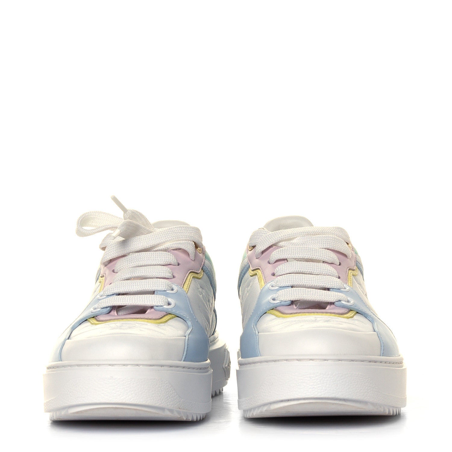 Louis Vuitton Monogram Embossed Lambskin Time Out Sneakers 38 Light Blue Pastel 2 of 12