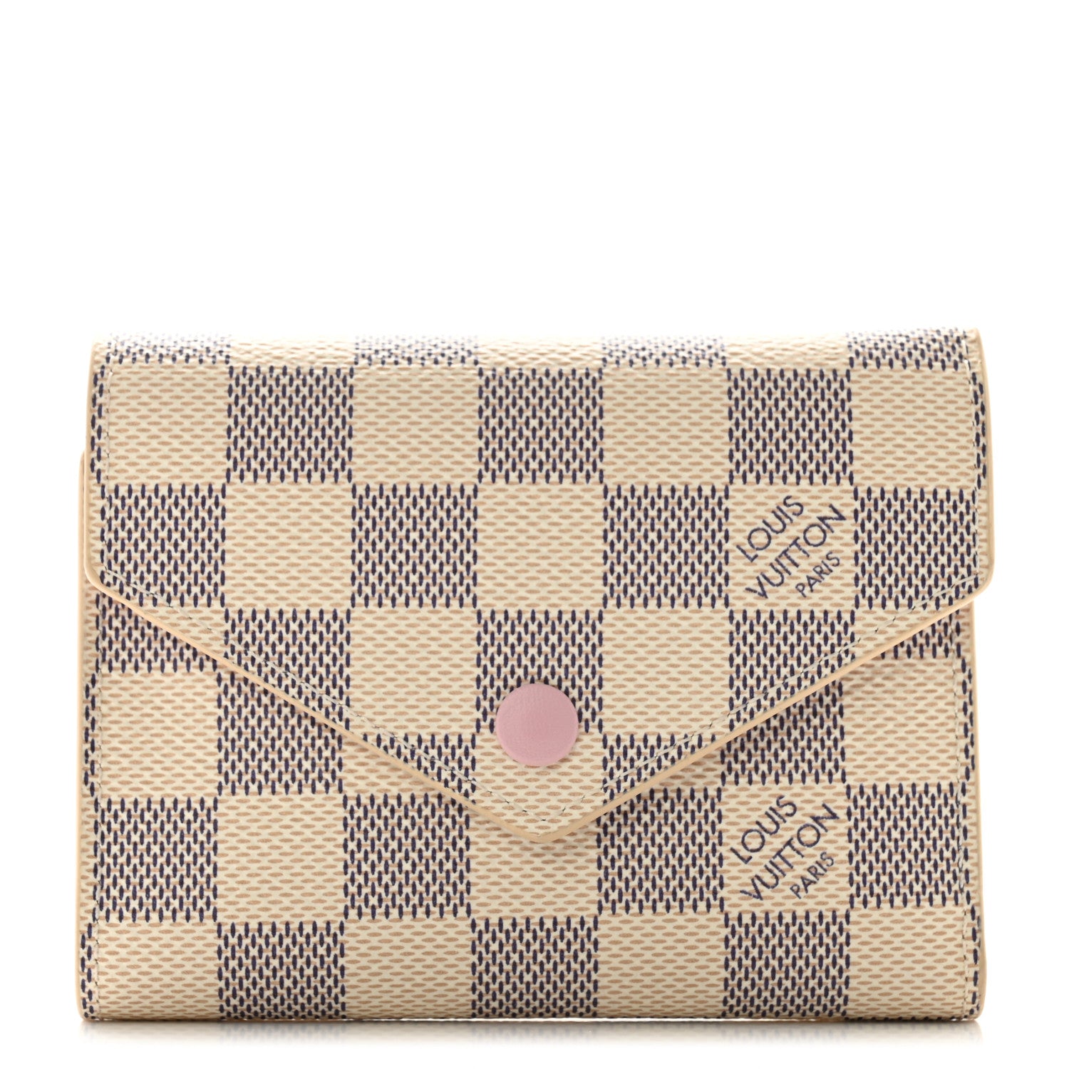 Louis Vuitton Damier Azur Victorine Wallet Rose Ballerine 1 of 7