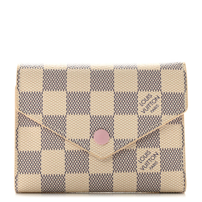 Louis Vuitton Damier Azur Victorine Wallet Rose Ballerine 1 of 7