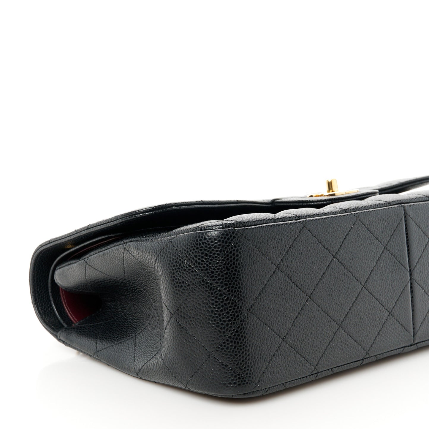 Caviar Quilted Jumbo Double Flap Black