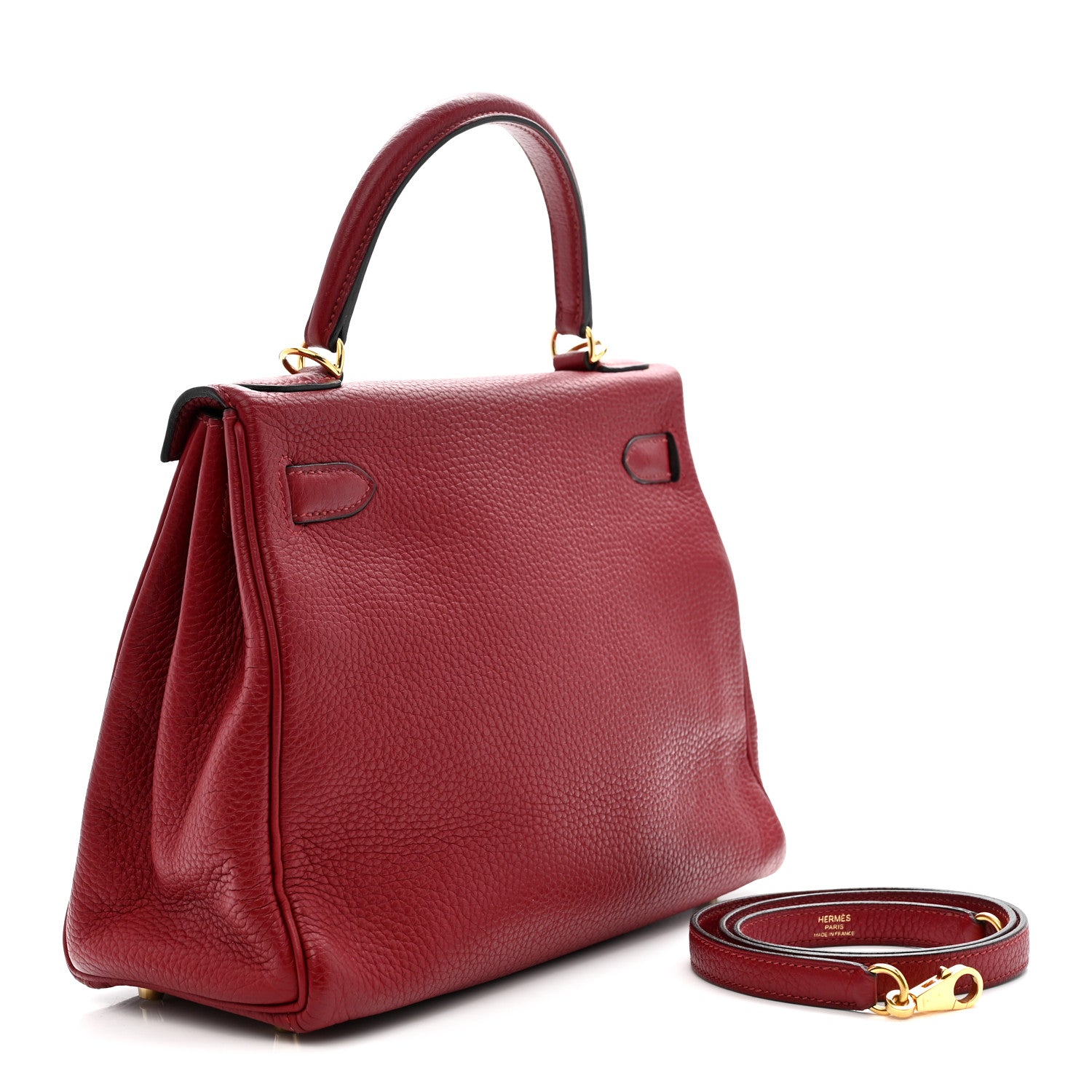 Hermes Taurillon Clemence Kelly Retourne 28 Rouge Grenat 3 of 14
