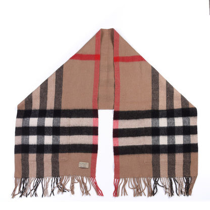 Burberry Cashmere Wool Nova Check St. Helene Blanket Fringe Scarf Camel 2 of 3