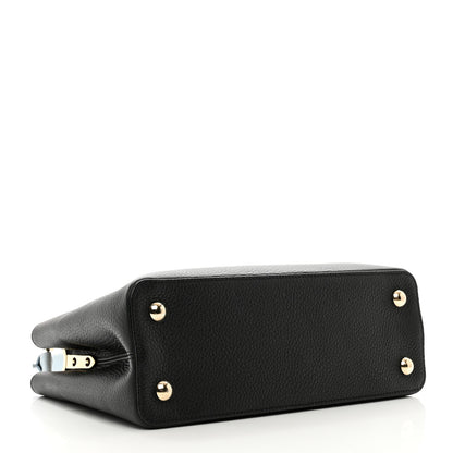 Louis Vuitton Taurillon Capucines MM Black Blue White 4 of 10