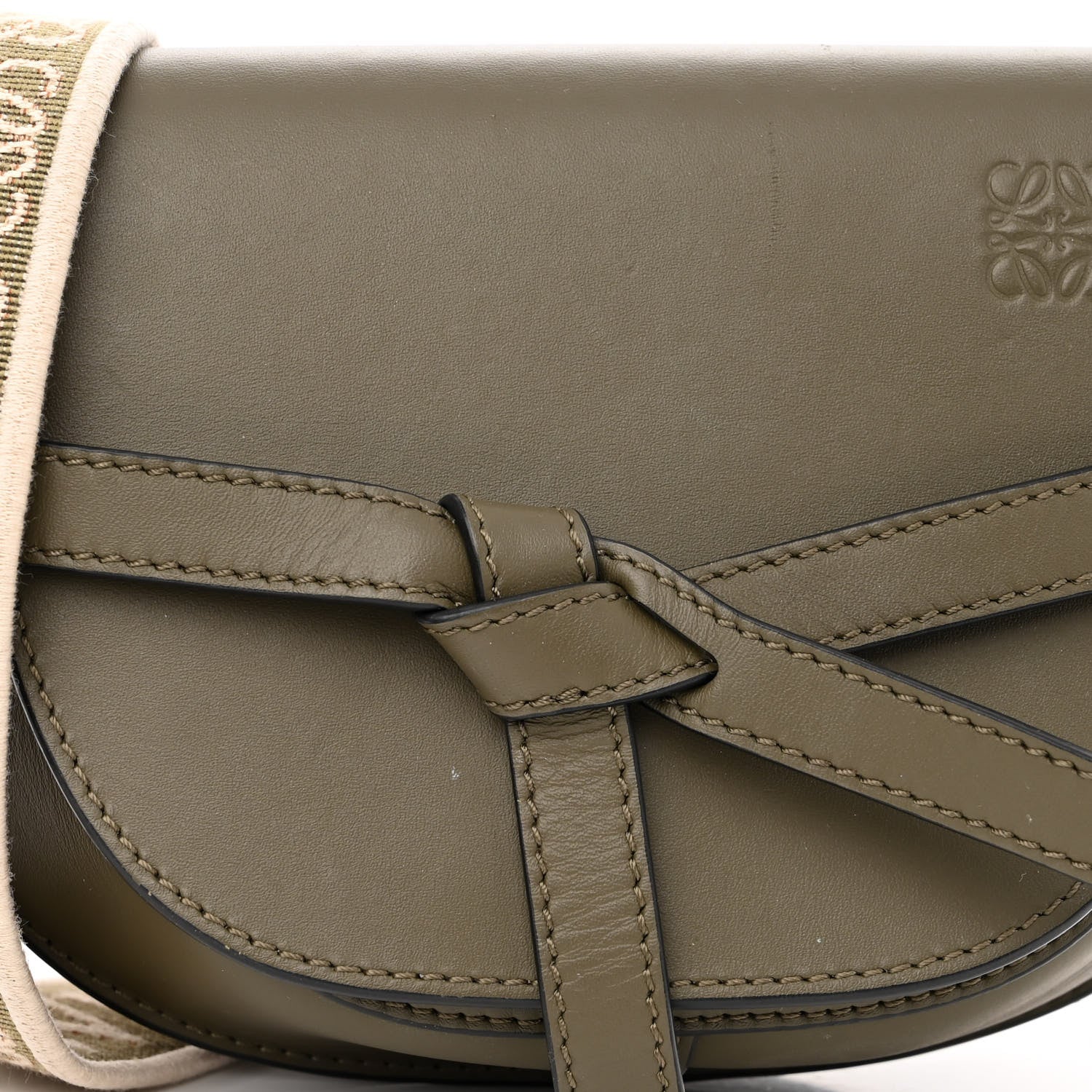 Loewe Calfskin Jacquard Mini Gate Dual Bag Autumn Green 7 of 9