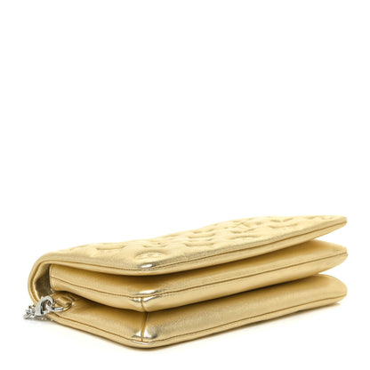 Louis Vuitton Metallic Lambskin Embossed Monogram Pochette Coussin Gold 4 of 9