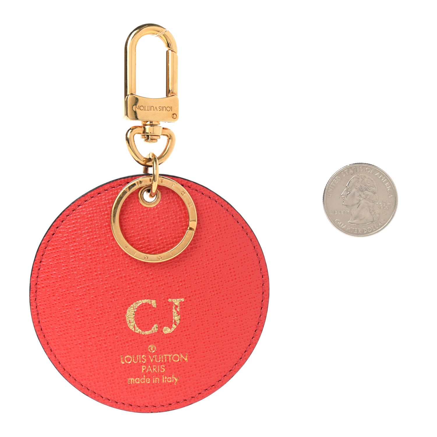 Louis Vuitton Monogram Jungle Dots Bag Charm Key Ring Coquelicot Denim 2 of 4
