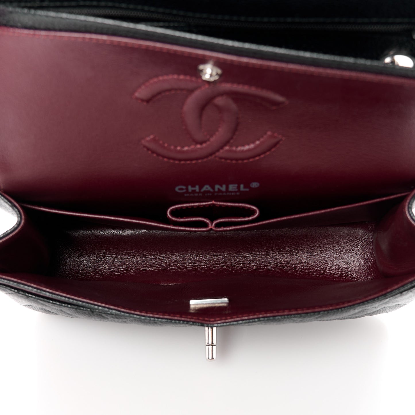 Caviar Quilted Small Double Flap Black