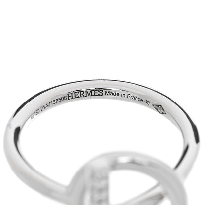 Hermes 18K White Gold Diamond PM Echappee Ring 49 5 4 of 5