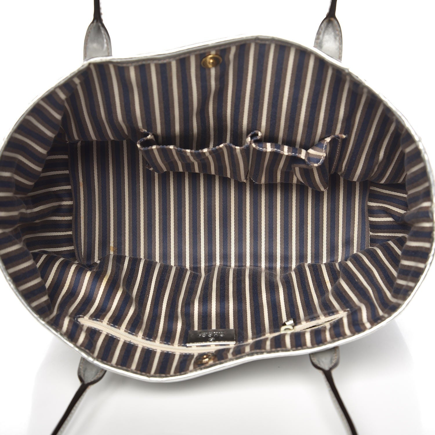Gucci Metallic Monogram New Britt Medium Tote Silver 5 of 14
