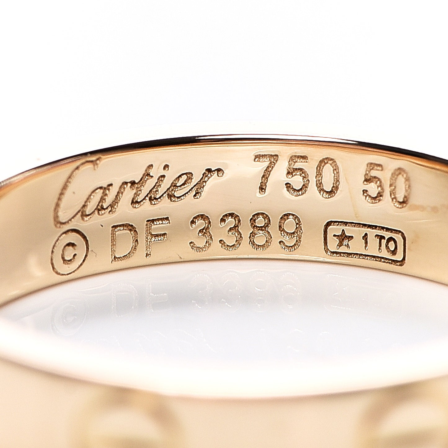 18K Yellow Gold 3.5mm LOVE Wedding Band Ring 50 5.25