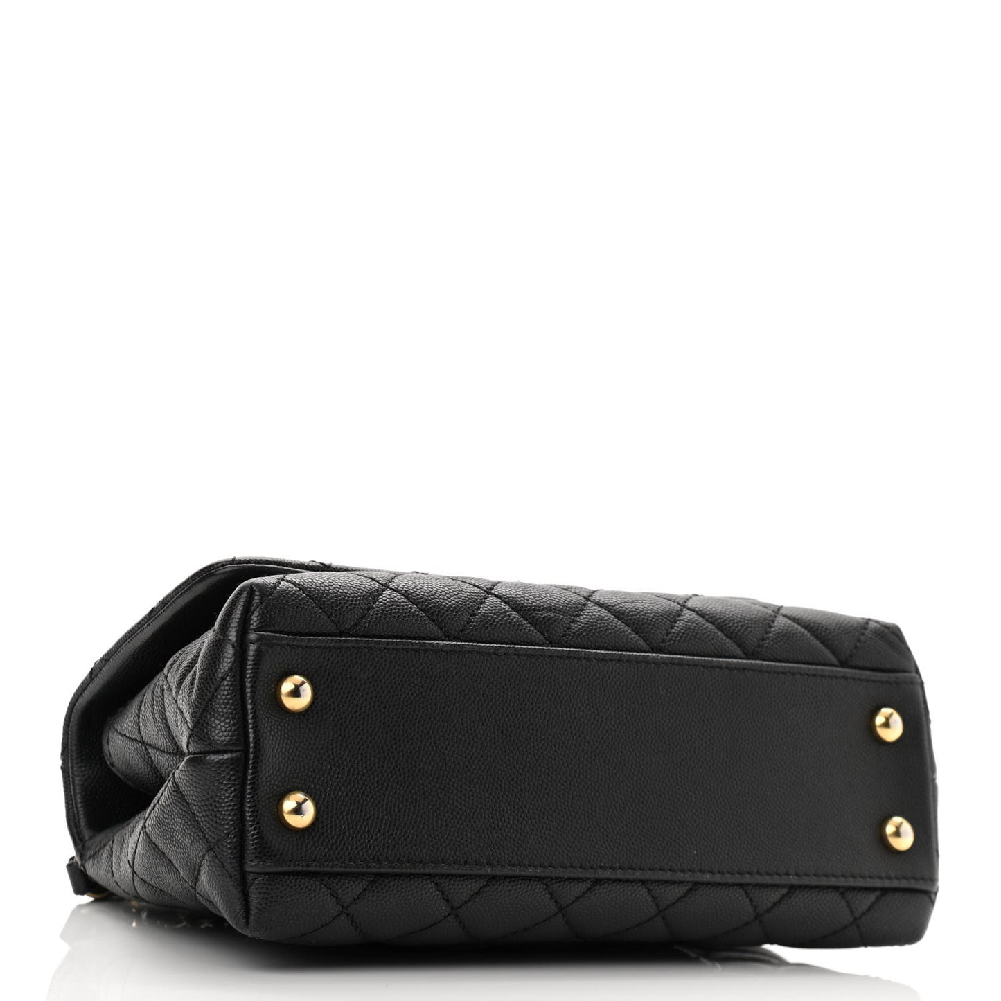 Caviar Quilted Mini Coco Handle Flap Black