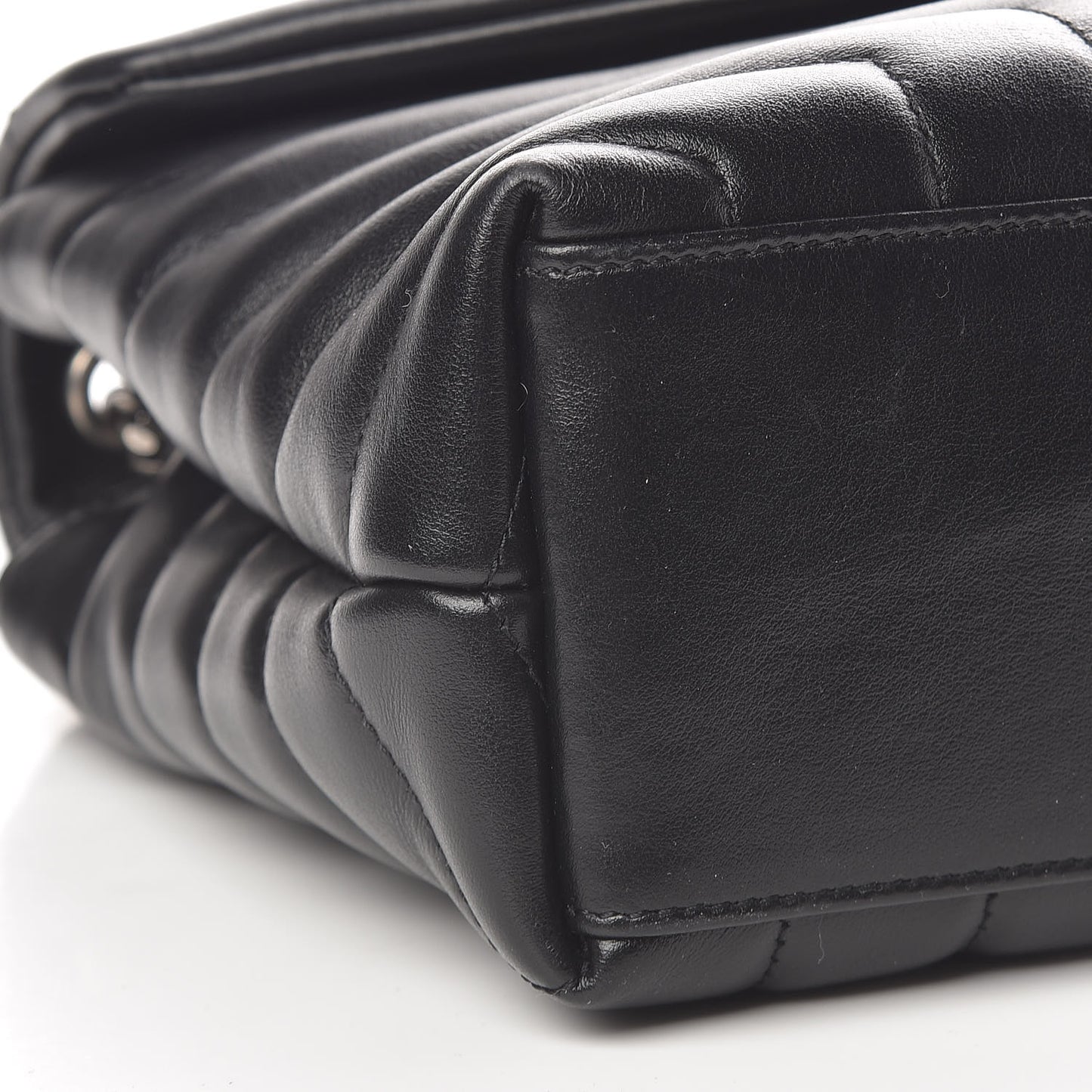 Calfskin Y Quilted Monogram Small Charm Loulou Chain Satchel Black