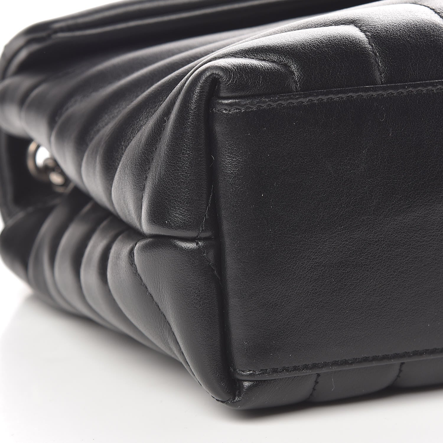 Saint Laurent Calfskin Y Quilted Monogram Small Charm Loulou Chain Satchel Black 9 of 10
