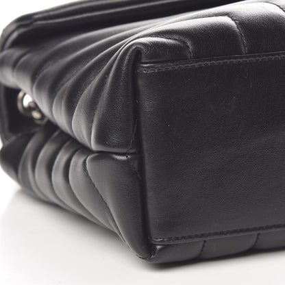 Saint Laurent Calfskin Y Quilted Monogram Small Charm Loulou Chain Satchel Black 9 of 10