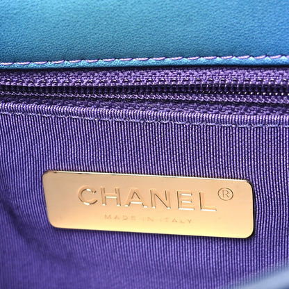 Chanel Tie Dye Calfskin Quilted Medium Chanel 19 Flap Blue Purple 6 of 10