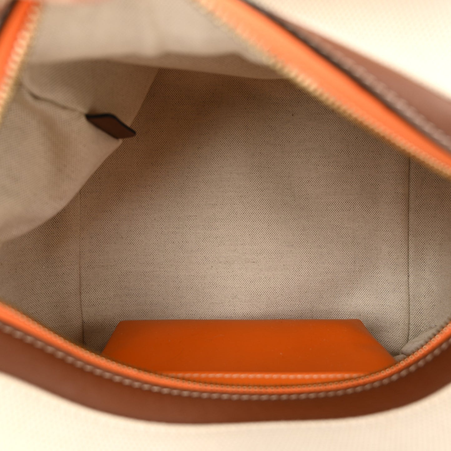 Cotton Canvas Small Logo Cube Bag Natural Tan