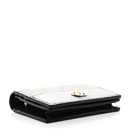 Gucci Dollar Calfskin GG Supreme Monogram GG Marmont Card Case Black Beige Ebony 4 of 8