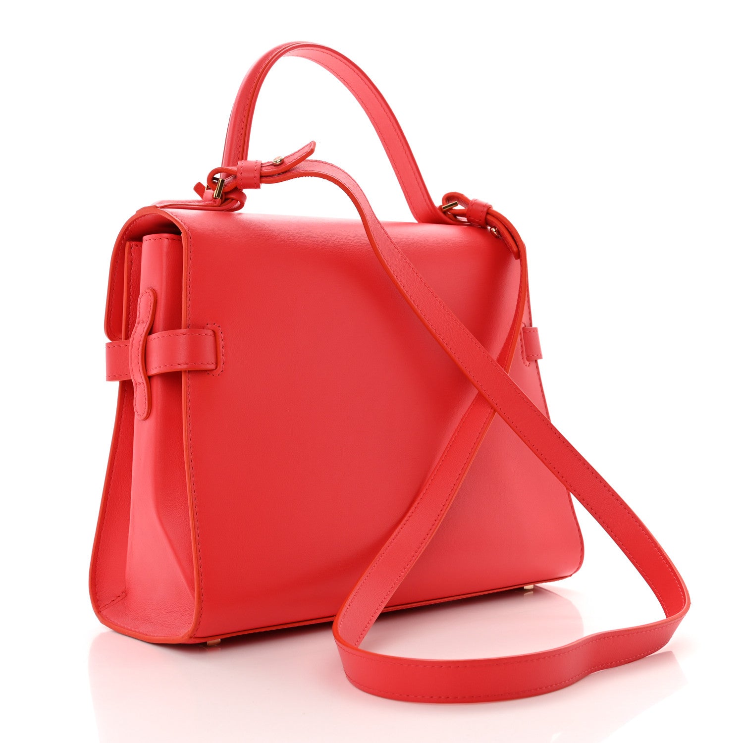 Delvaux Calfskin MM Tempete Satchel Coral 4 of 11