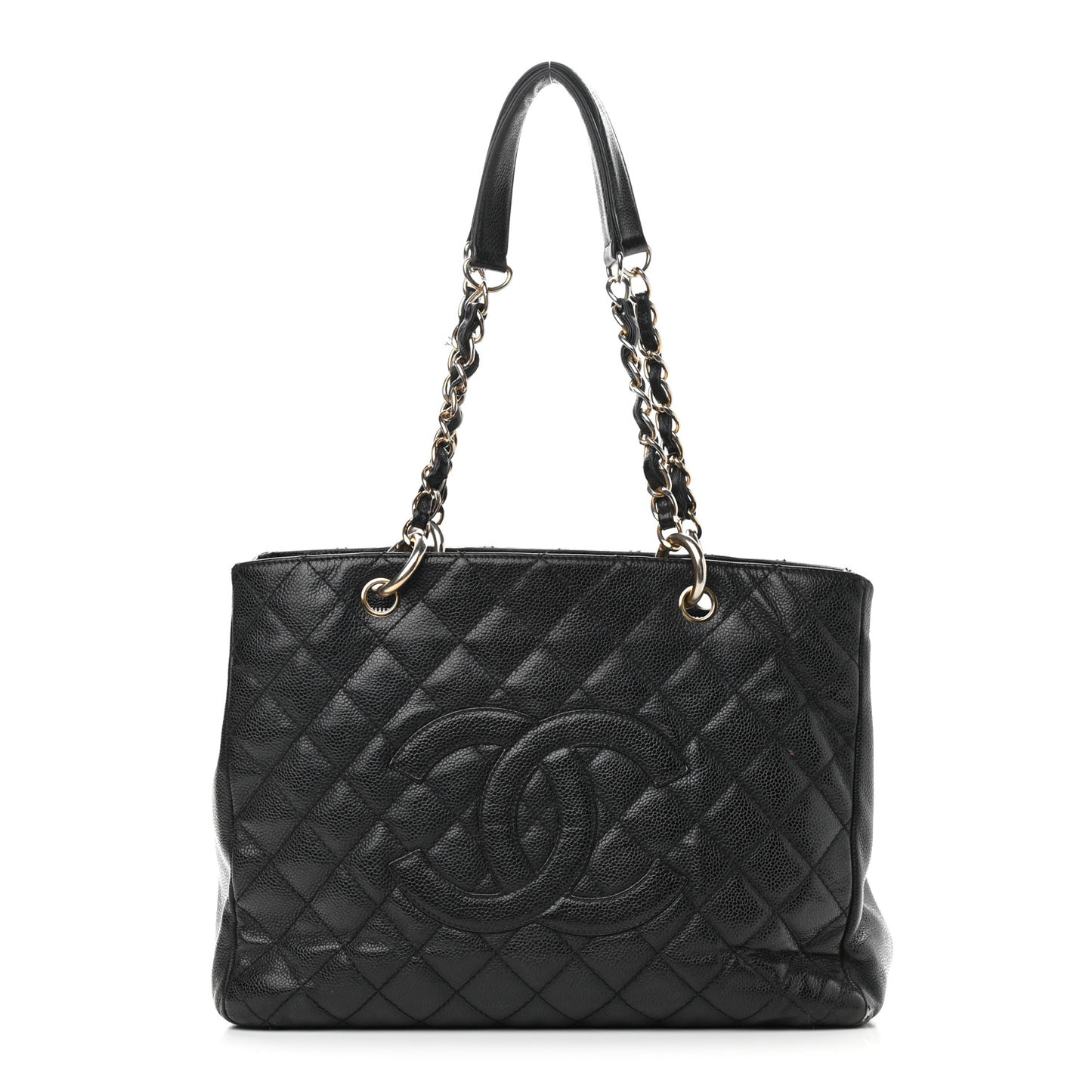 Caviar Quilted Grand Shopping Tote GST Black