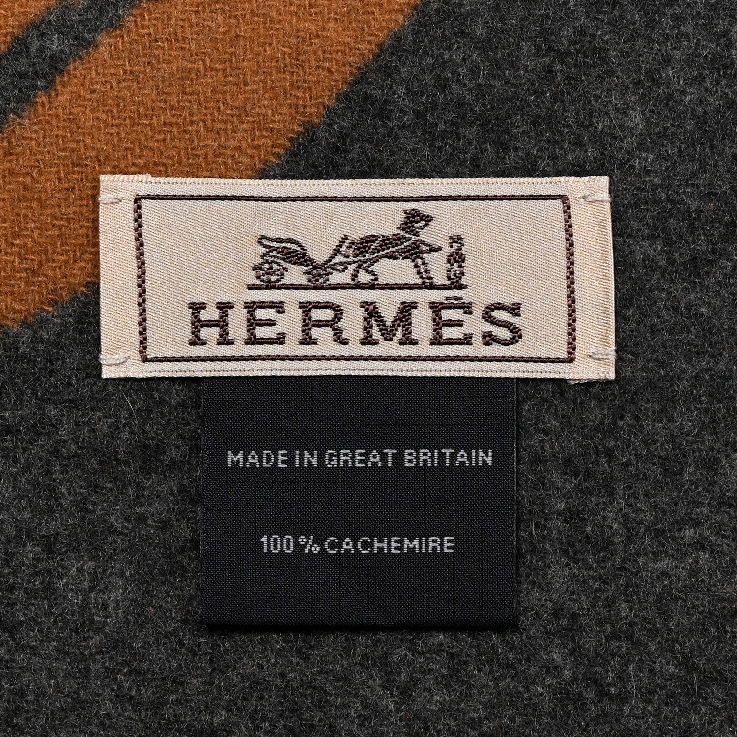 Hermes Cashmere Maillons TGM Scarf Camel Flanelle 1856420