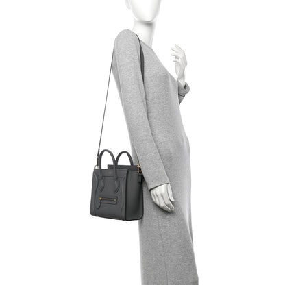 Celine Baby Drummed Calfskin Nano Luggage Kohl 2 of 10