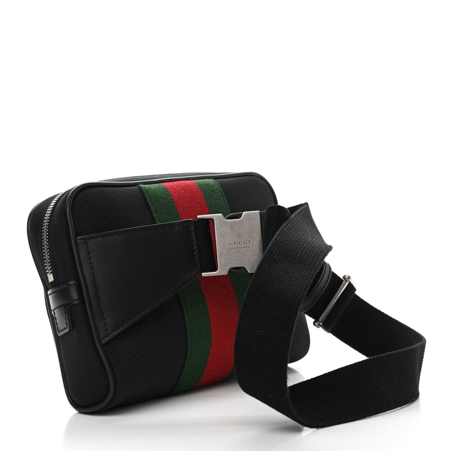Canvas Web Slim Belt Bag Black