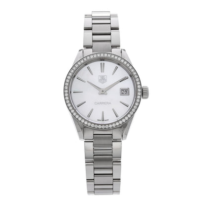 Tag Heuer Stainless Steel Diamond Bezel Mother of Pearl 32mm Carrera Lady Quartz Watch WAR1315-0 1 of 5