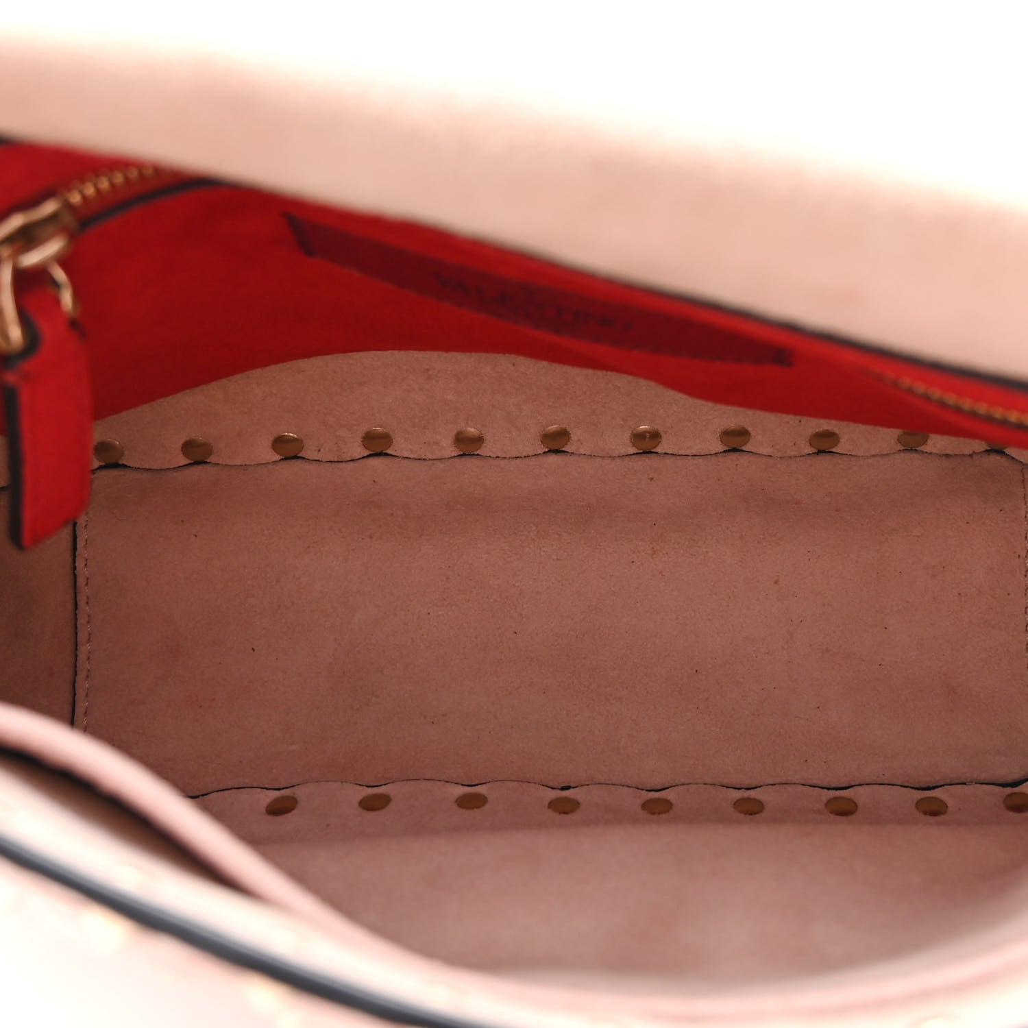 Valentino Garavani Craquele Nappa Medium Rockstud Spike Shoulder Bag Water Rose 5 of 18