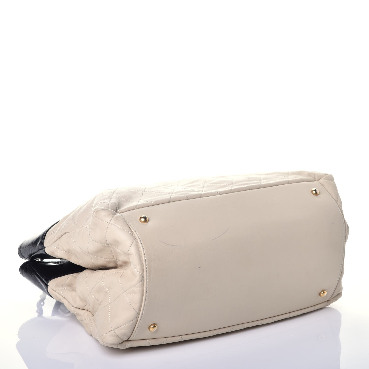 Chanel Calfskin Quilted In The Mix Shopping Tote Beige Black 8 of 20